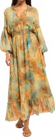 Misa Amata Midi Dress In Halcyon Fresco