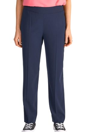Hermann Lange Anzughose, Damen, Gr. 38, N-Gr, blau (marine), Web, Obermaterial: 97% Polyester, 3% Elasthan, HERMANN LANGE COLLECTION, unifarben, regular fit lang, H