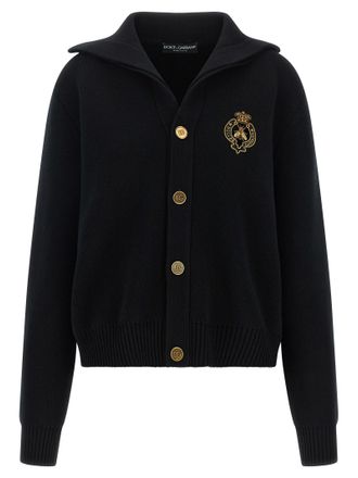 Dolce & Gabbana Black Virgin Wool Mens Cardigan