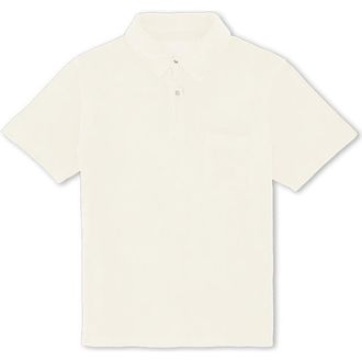 Fortela Missourim Terry Cloth Short Sleeve Polo in Mlk at Nordstrom, Size Xx-Large Eu