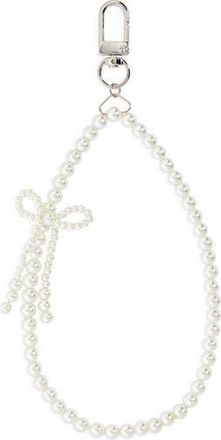 BP. Faux Pearl Bow Phone Wrist Strap Charm in Ivory at Nordstrom Rack