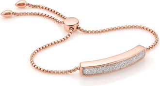 Monica Vinader Baja Diamond Bracelet, Rose Gold Vermeil on Silver