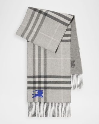 Burberry Reversible EKD Check Cashmere Scarf