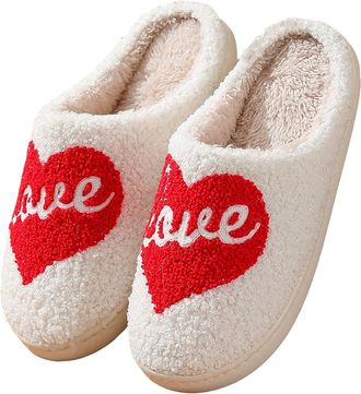 Generic Slippers for Women Fuzzy House Slip On Indoor Outdoor Bedroom Fleece Lined Cozy Slipper Winter Warm Soft Plush Cute Non-Slip Holiday Slippers Ladies C