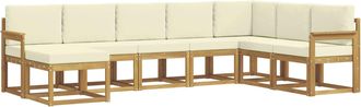 vidaXL Conjunto De Sof&aacute;s De Exterior 8 Uds. Blanco Y Crema Vidaxl
