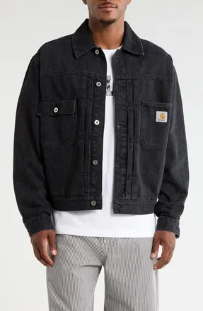 Carhartt Work in Progress Belmar Snakeskin Print Denim Jacket in Snake Blk St at Nordstrom, Size Xx-Large