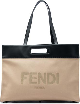 Fendi Pre-owned Fendi Canvas Logo Cut Out Handle Shopper Tote Ladies 5EHD74S63U6XTCUA