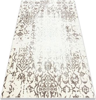 RugsX Rugsx - Alfombra Core 247a Ornamento Vintage - Estructural, Dos Niveles De Vell&oacute;n, Crema / Marr&oacute;n Beige 200x290 Cm