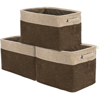 Sorbus Brown Twill Storage Basket - Set of 3 in Brown Z/dnu at Nordstrom Rack