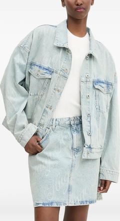 HUGO BOSS Giacca denim Lou con lavaggio acido - Blu