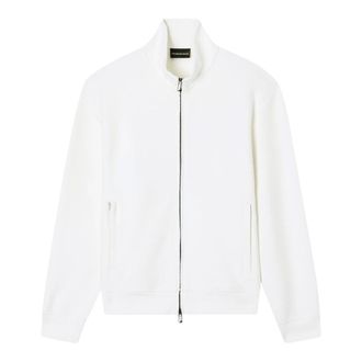 Emporio Armani Zip-throughs, male, White, Size: XS Zipped Sweater