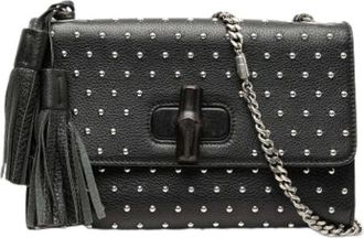 Gucci Pre-owned Cross Body Bags, female, Black, Size: ONE SIZE Pre-owned Studded Crossbody Bag