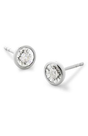 Monica Vinader Essential Lab-Grown Diamond Solitaire Stud Earrings in Sterling Silver at Nordstrom