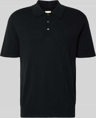 Calvin Klein Regular Fit Poloshirt in Strick-Optik Modell Supima in Black, Gr&ouml;&szlig;e XXL