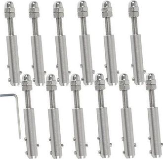 OEM Terminal De Cable De Acero, Terminal De Tornillo Para Cable De Acero De 4 Mm - 12 Piezas Y Llave En L - Tensor De Cable De Acero, Tensor De Cable De A