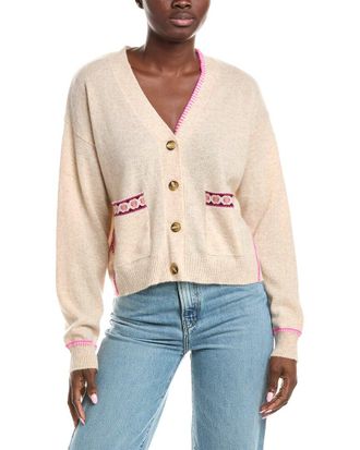 Brodie Mila Geo Trim Cashmere Cardigan