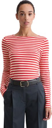 Marc O'Polo Langarmshirt MARC OPOLO, Damen, Gr. S, multi a57, Single Jersey, Obermaterial: 100% Baumwolle, U-Boot-Ausschnitt, Shirts Langarmshirt, im sch&ouml;nen Stre