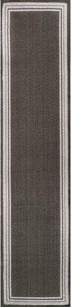 Jonathan Y Designs James Modern Border Stripe Indoor/Outdoor Area Rug in Black/cream at Nordstrom, Size 5Ft 0In X 8Ft 0In