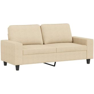 vidaXL Divano a 2 Posti Crema 140 cm in Tessuto - Vidaxl