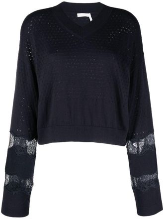 See By Chlo&eacute; puff-sleeve jumper - Blue