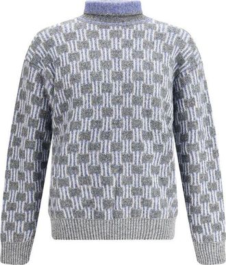 Giorgio Armani Graphic pattern turtleneck Mens Sweater