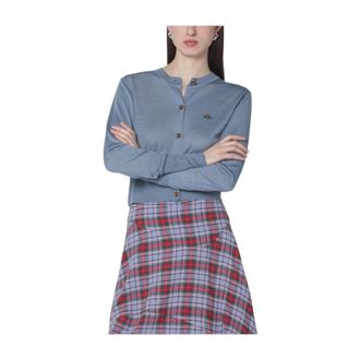 Vivienne Westwood Cardigans, female, Blue, Size: M Bea Cropped Cardigan