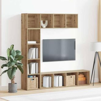Berkfield Home Classic Book Cabinets 3 pcs Artisan Oak Engineered Wood in Brown