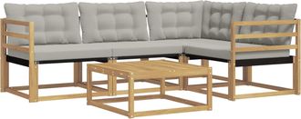vidaXL Conjunto De Sof&aacute;s De Exterior 5 Uds. Blanco Y Gris Claro Vidaxl