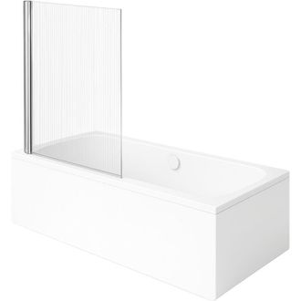 Villeroy & Boch Ba&ntilde;era Recta Villeroy & Boch Architectura 150 X 70 Cm Blanca + Mampara De Ba&ntilde;o Izquierda Aurys Raywall Cromado