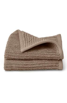 Boll & Branch Set of 2 Ribbed Organic Cotton Washcloths in Walnut at Nordstrom