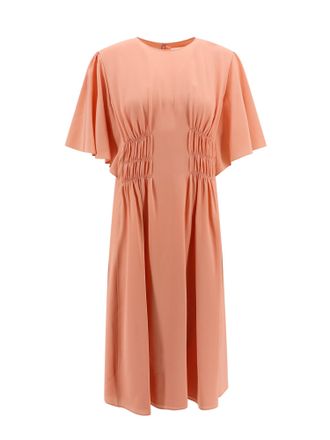 Chloé Silk Dress With Frontal Drapery-Donna