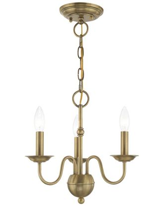 Livex Lighting Windsor 3 Lt Antique Brass Mini Chandelier