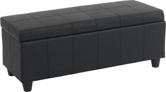 Hhg Baúl Kriens, asiento de banco, polipiel, 45x114x45cm, negro mate
