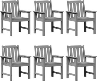 vidaXL Garden Dining Chair 6 pcs Light Grey 65.5 x 55.5 x 88cm Plastic Vidaxl