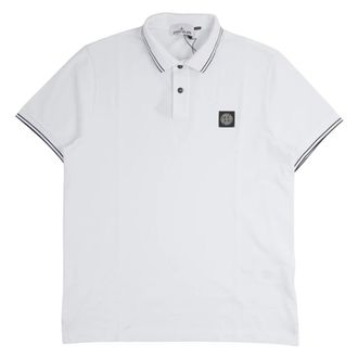 Stone Island Cotton Pique Polo - Heren - Polos - Wit - 3XL - Katoen - Tops