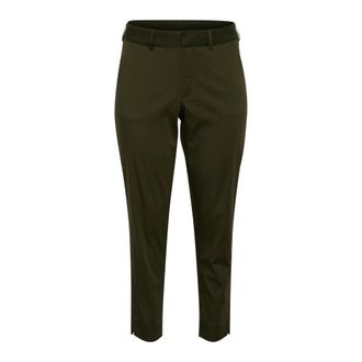 Kaffe Curve Cropped Chino Broek in Grape Leaf - Dames - Broeken - Groen - Maat: XL