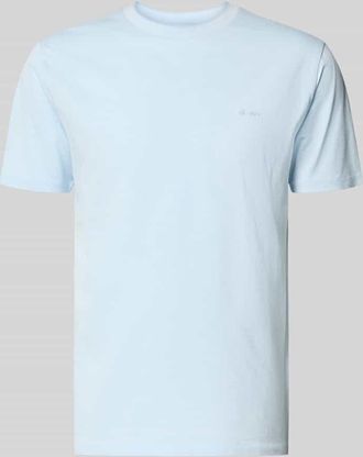 GANT T-Shirt mit Rundhalsausschnitt und Label-Stitching in Hellblau, Gr&ouml;&szlig;e 3XL