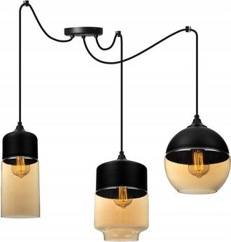 OEM Elegante L&aacute;mpara Colgante Ara&ntilde;a Con Pantalla De Cristal