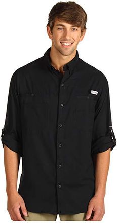 Columbia Tamiamitm II Long Sleeves Mens Long Sleeve Button Up Black : 2XL, Mesh/Polyester