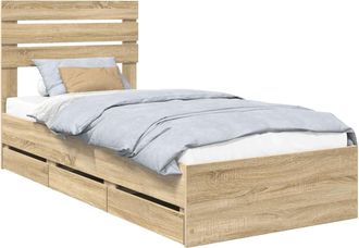 vidaXL Estructura De Cama Roble Sonoma 100 X 200 Cm Madera Ingenieril Vidaxl