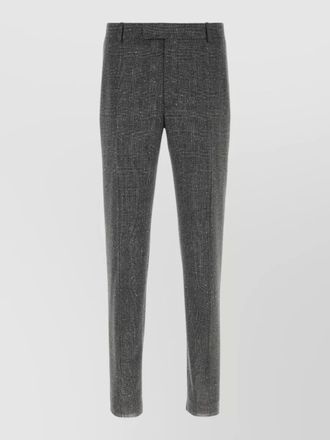 Alexander McQueen wool cigarette trousers embroidery detail