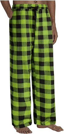 Generic Plaid Pyjama Bottoms Men, Mens Lounge Pants with Pockets Color Block Checkered Pj Bottoms Loose Fi Comfy Nightwear Straight Leg Elasticated Waist Trou