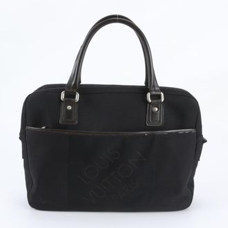 Louis Vuitton Noir Leather Canvas Briefcase (Pre-Owned)