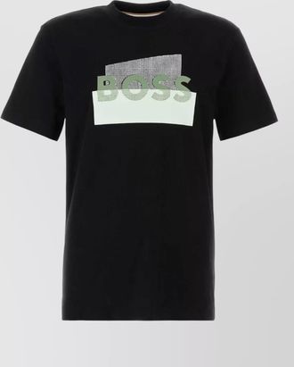HUGO BOSS cotton crew neck graphic print t-shirt