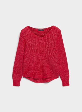 Contemporaine Womens Metallized thread ultra-soft cropped sweater Exclusive collection from Italy