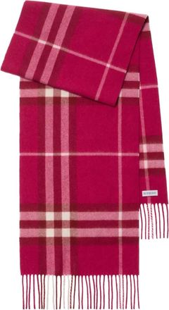Burberry Sciarpa in cashmere con frange - Rosa