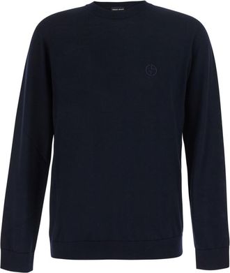 Giorgio Armani Blue Crew Neck Sweater