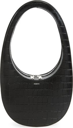 Coperni Swipe Croc Embossed Leather Handbag in Black at Nordstrom