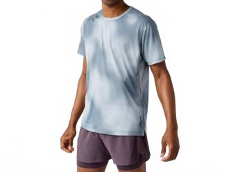 Brooks Dash Short Sleeve Printed Shirt In Euphoryc Slate