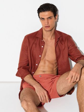 Reiss Dusty Orange Side-adjuster Swim Shorts, 2XL